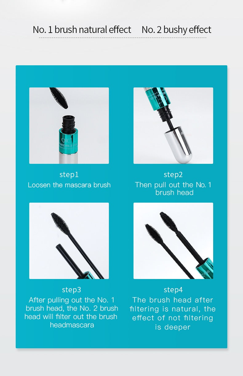 2 in 1 Double Effect long lasting mascara Waterproof Lengthening Mascara