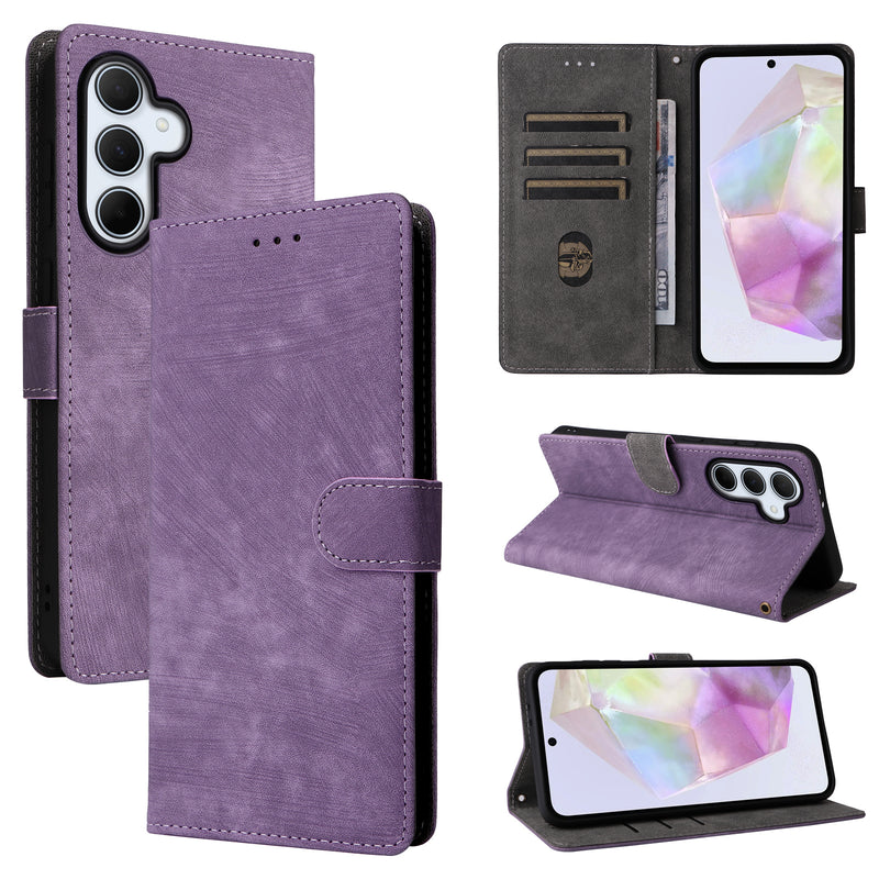 Flip Cover for Samsung Galaxy A56 PU Leather Phone Case [RFID Blocking] With Hand Strap