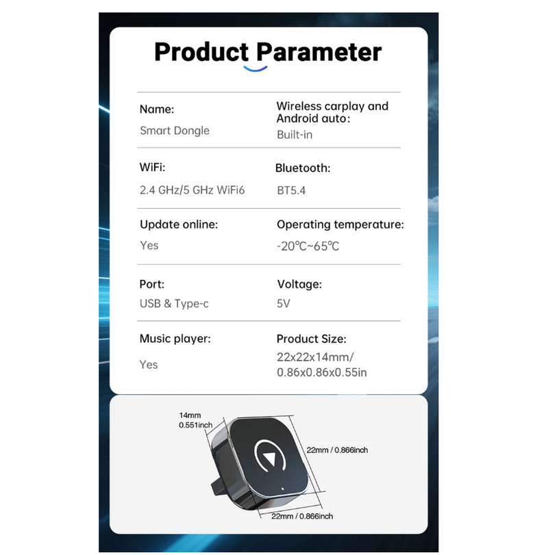 IPSTYLE 2in1 Mini Wireless CarPlay&Android Auto Adapter 5GHz WiFi