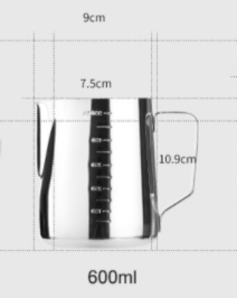 Milk foamer stainless steel coffee pot - 600ml