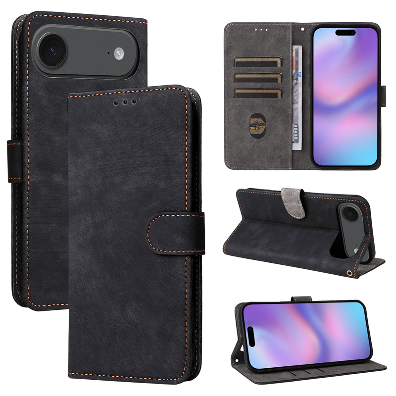 Flip Cover for iPhone 17 Air PU Leather Phone Case RFID Blocking With Hand Strap