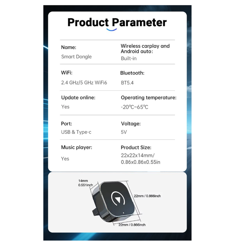 IPSTYLE 2-in-1 Wireless CarPlay &amp; Android Auto Adapter (Mini Smart Dongle)