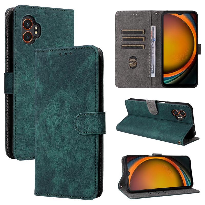 Flip Cover for Samsung Galaxy XCover7 Pro PU Leather Phone Case [RFID Blocking] With Hand Strap