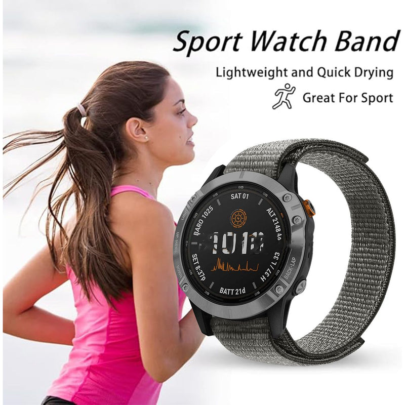 Strap 22mm Nylon Soft Lightweight Velcro Breathable Watch Bands