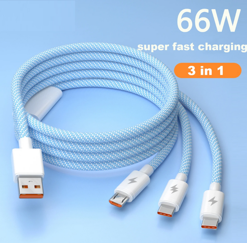 1 Set Includ 6-in-1 Car Charger + Universal 3-In-1 USB Car Charging Cable