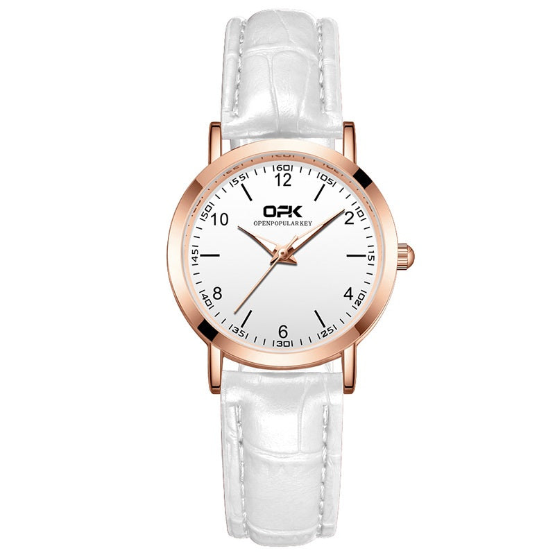 Women Watches Fashionable Watch Arabic Numerals Leather Strap Waterproof Ladies Watches