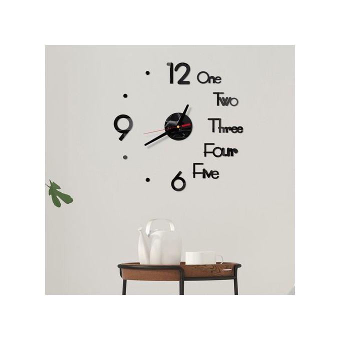 DIY Wall Clock 3D Mirror Stickers Wall Clock -40cm