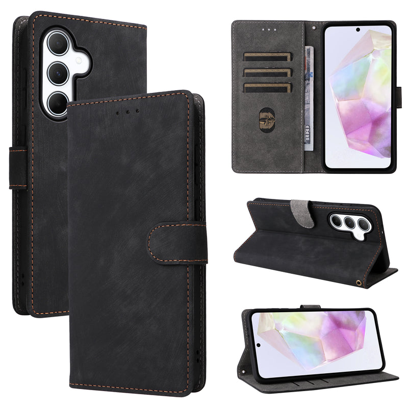 Flip Cover for Samsung Galaxy A36 PU Leather Phone Case [RFID Blocking] With Hand Strap