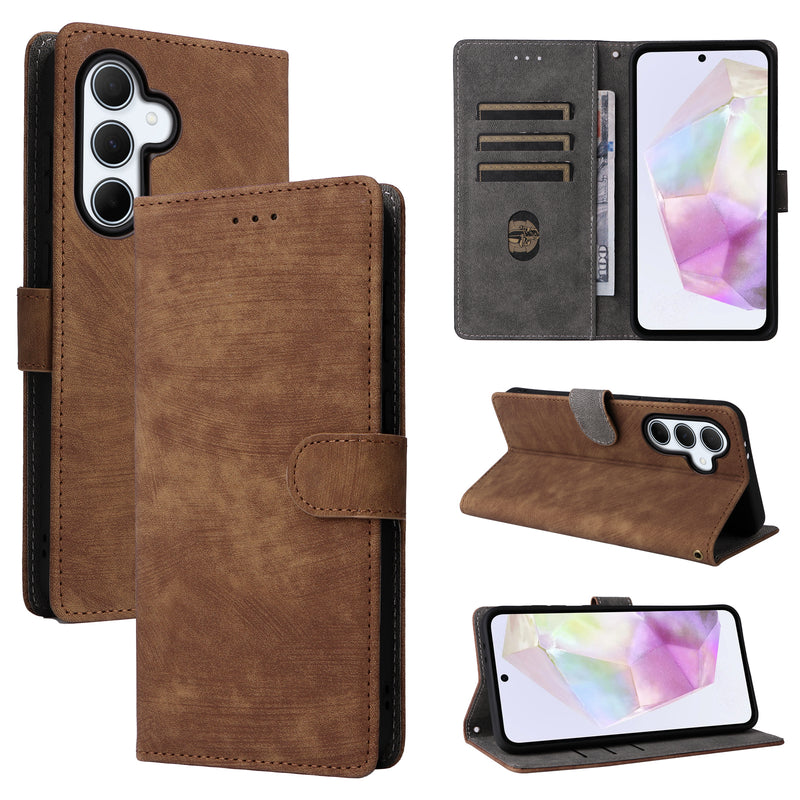 Flip Cover for Samsung Galaxy A36 PU Leather Phone Case [RFID Blocking] With Hand Strap