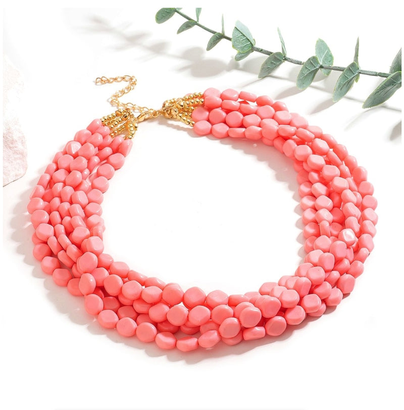 Bohemia Fashion Multilayer Beaded Necklace For Woman Vintage Rice Beads