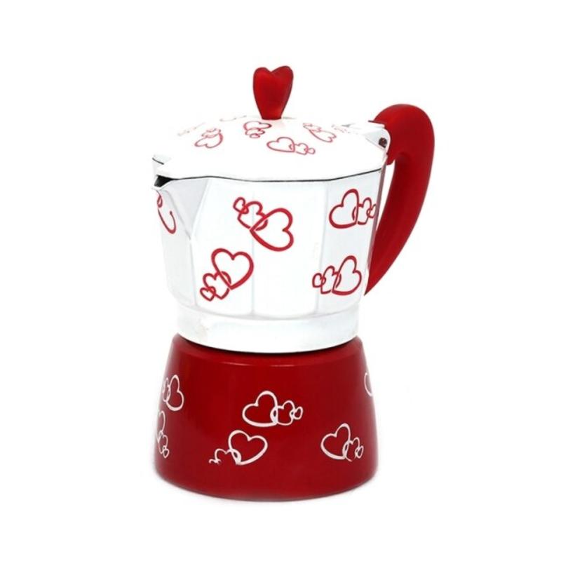 Red Heart Coffee Chest Stop aluminum Moka Pot 150ML