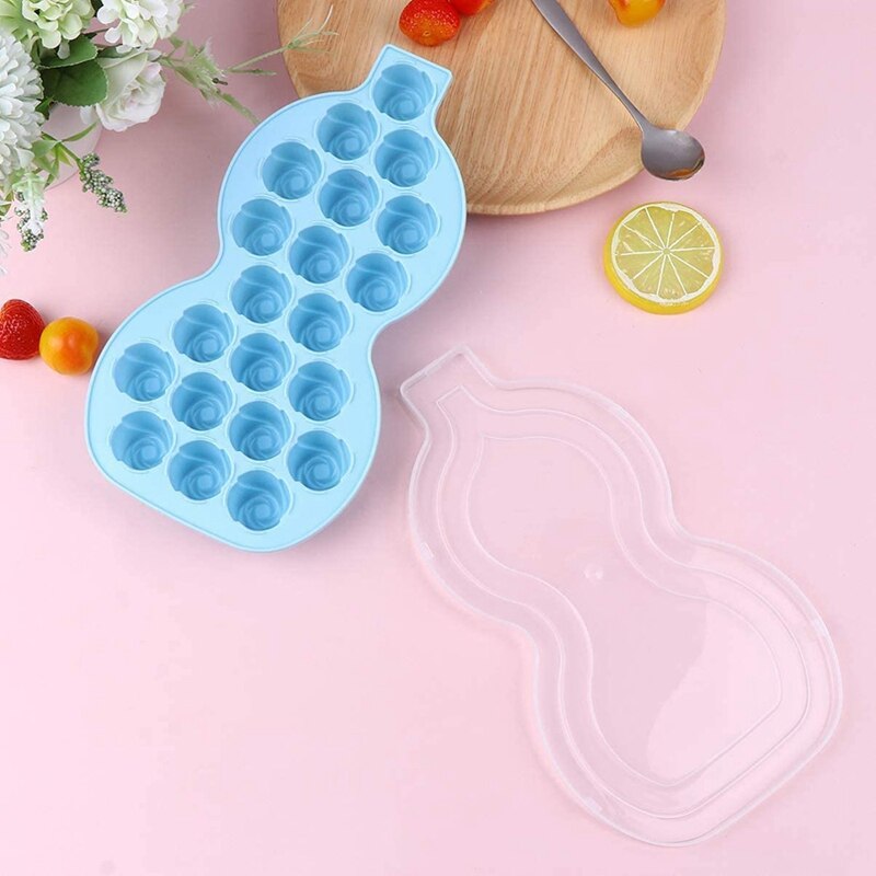 Ice cube tray with lid, easy removable silicone ice mold for chilled w