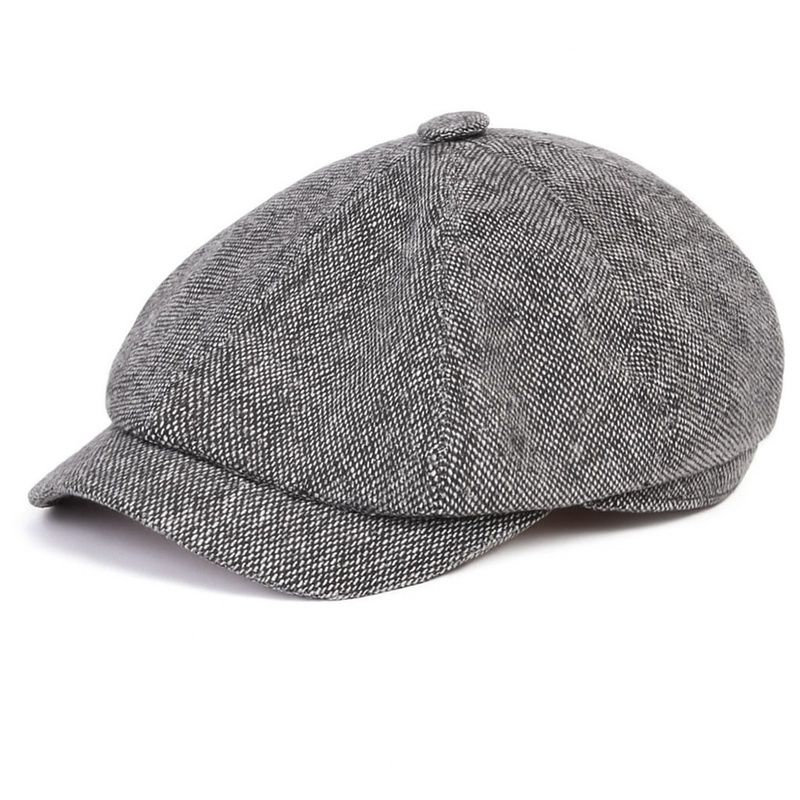 Men's Newsboy Hats Peaky Autumn Vintage Herringbone Octagon Cap Classic Lightweight Beret Hats Vintage Baker Boy Cap