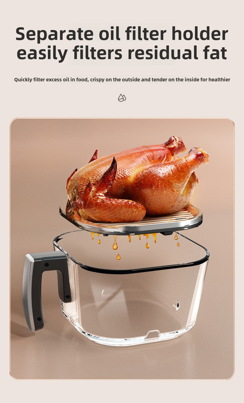 4L Fully Automatic Large-Capacity Air Fryer with Transparent Oven and Microwave Airfryer