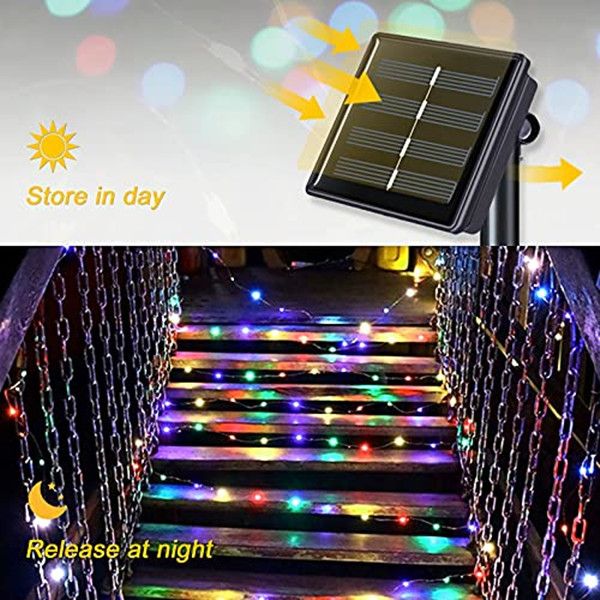 2 X Solar String Lights 100 LED 12M Decorative Lamp for Christmas