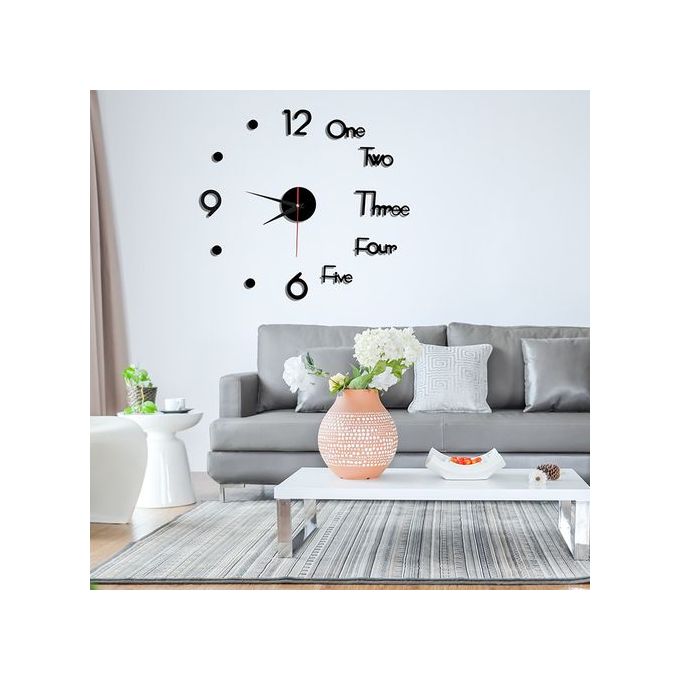 DIY Wall Clock 3D Mirror Stickers Wall Clock -40cm