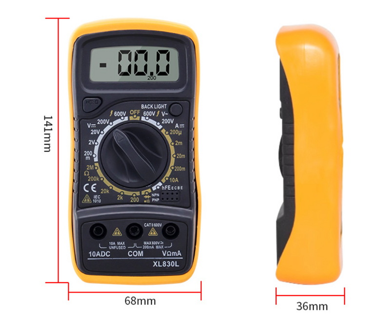 Digital Multimeter Voltmeter With Battery Voltage Multi Tester
