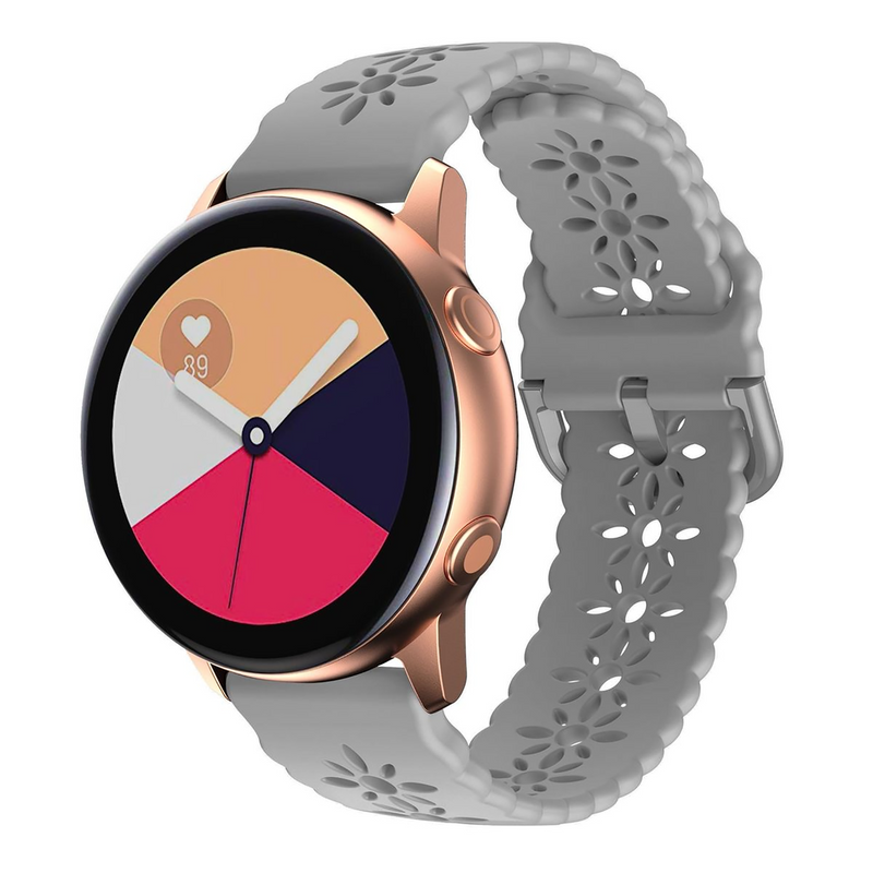 Lace Bands Compatible with Samsung Galaxy Watch 4/5/6 20mm, Soft Hollow-out Silicone Sport Strap
