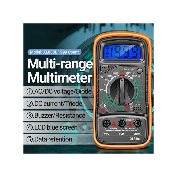 Digital Multimeter Voltmeter With Battery Voltage Multi Tester