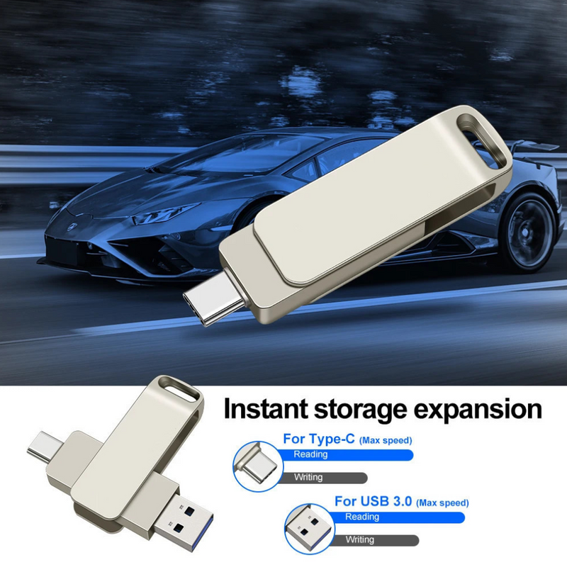 IPSTYLE  2 in 1 Flash Drive USB 3.0 High Speed Memory Stick