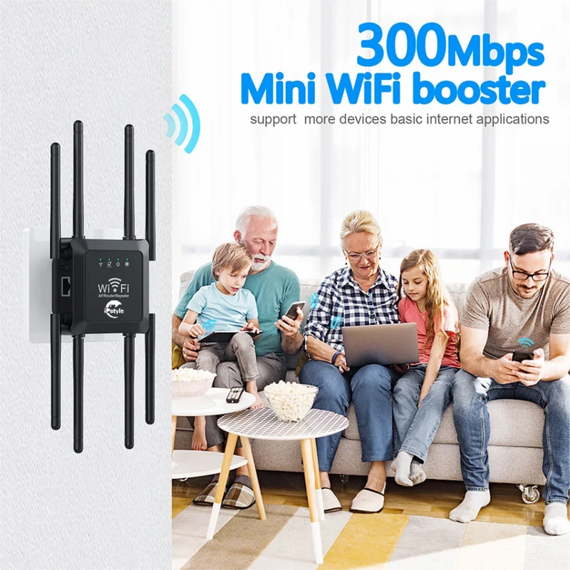 WiFi Extender Repeater 8 Antennas 2.4G Amplifier Router Network
