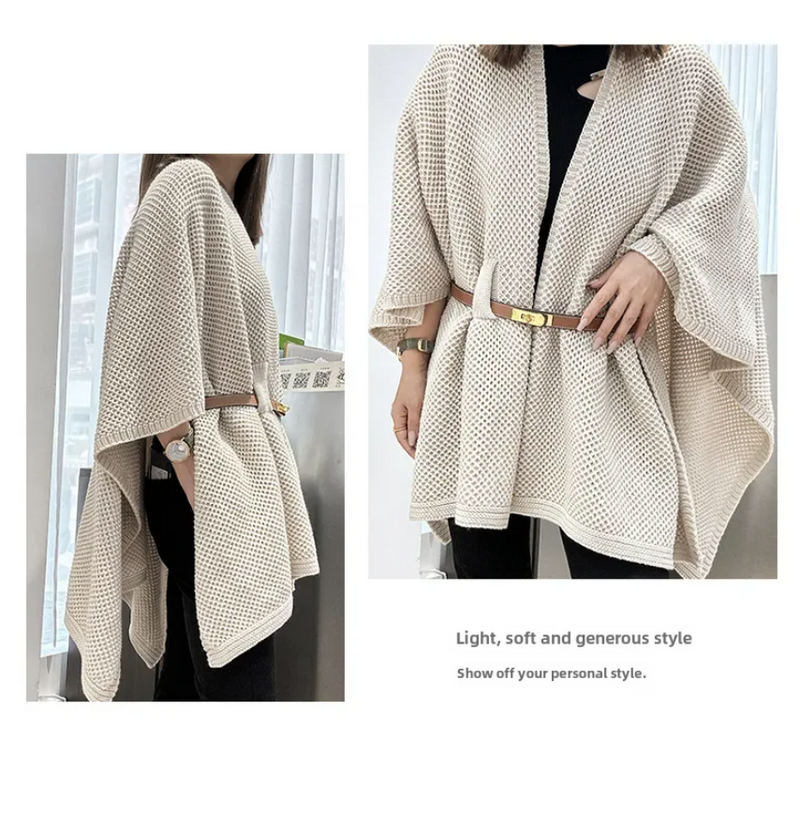 Vintage Cloak Sweater Autumn Winter New Comfortable Casual Loose Knitwear Cloak Outerwear