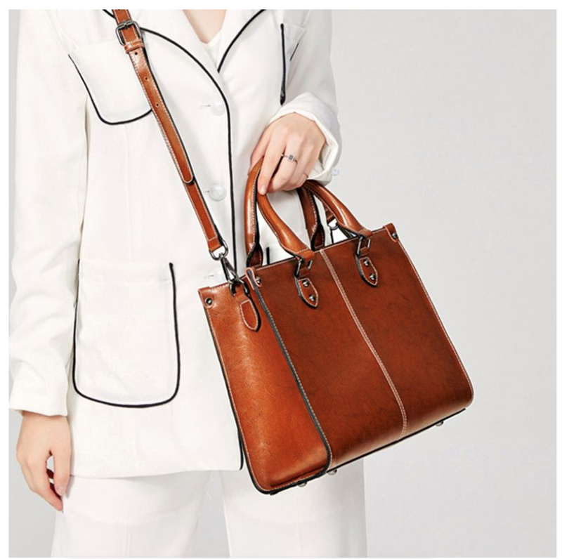Women's Handbags Genuine Leather Lady Cowboy Shoulder Tote Bag