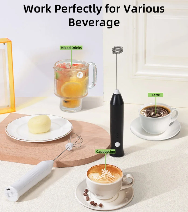Electric Coffee Frother Milk Whisk Egg Beater Mini Food Blender