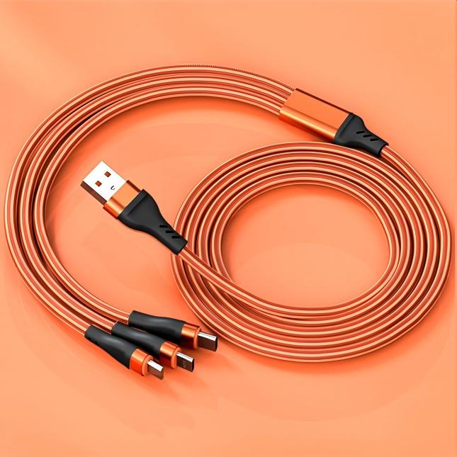 6A Multi-Port Braided Fast Charging Cable for Mobile Phones