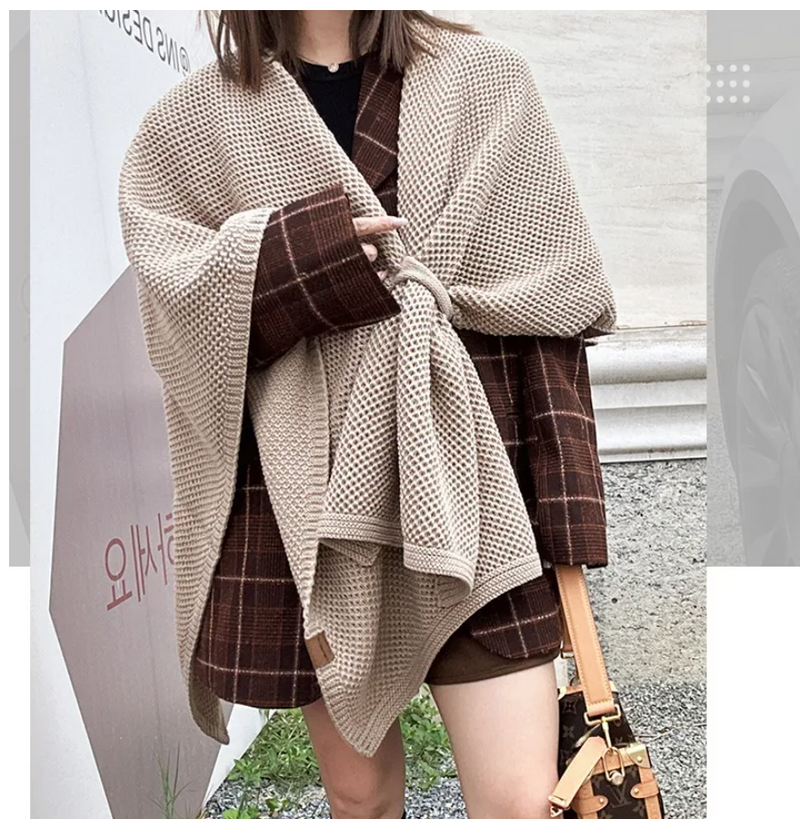 Vintage Cloak Sweater Autumn Winter New Comfortable Casual Loose Knitwear Cloak Outerwear