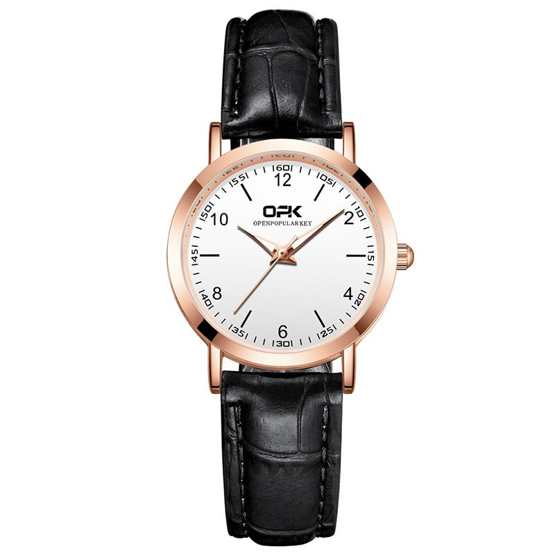 Women Watches Fashionable Watch Arabic Numerals Leather Strap Waterproof Ladies Watches