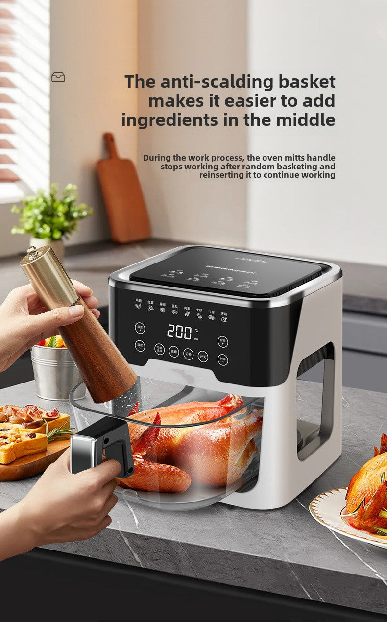 4L Fully Automatic Large-Capacity Air Fryer with Transparent Oven and Microwave Airfryer