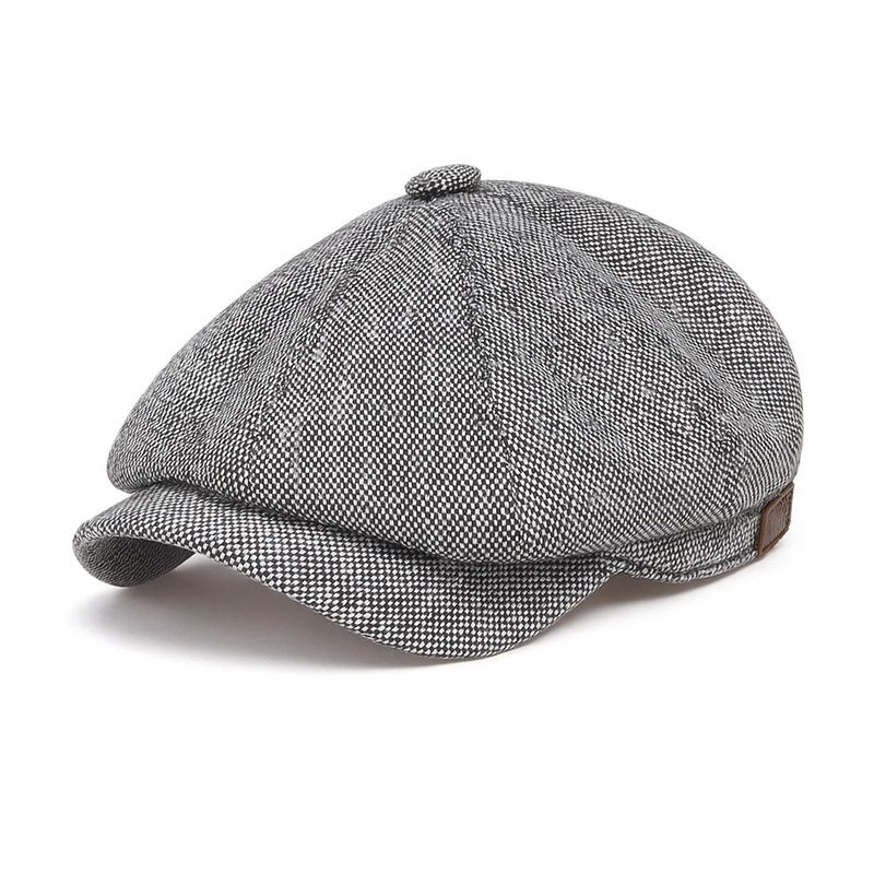 Men's Newsboy Hats Peaky Autumn Vintage Herringbone Octagon Cap Classic Lightweight Beret Hats Vintage Baker Boy Cap