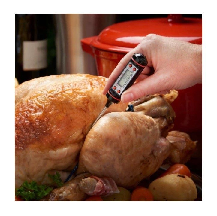 Stainless Steel Digital Cooking Thermometer with LCD Display