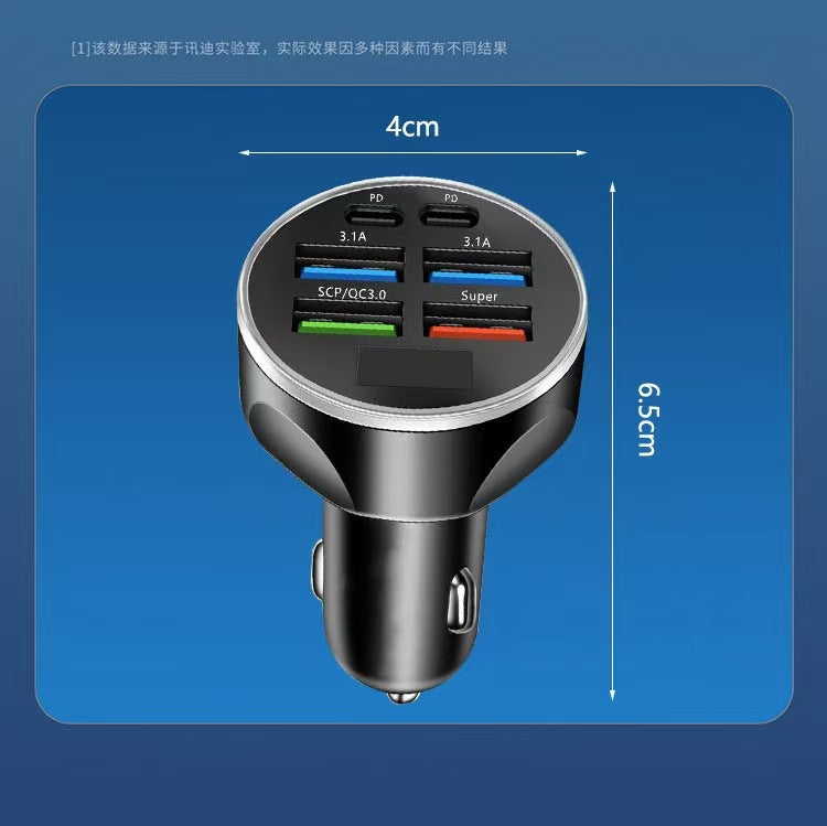 1 Set Includ 6-in-1 Car Charger + Universal 3-In-1 USB Car Charging Cable