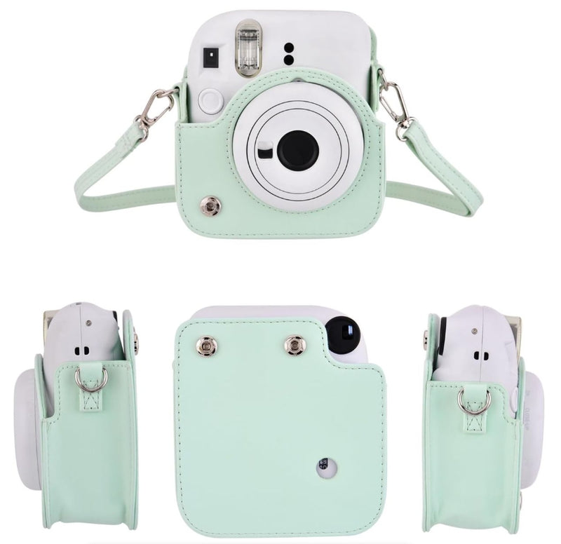 PU Leather Camera Case for Fujifilm Instax Mini 12 with Adjustable Strap