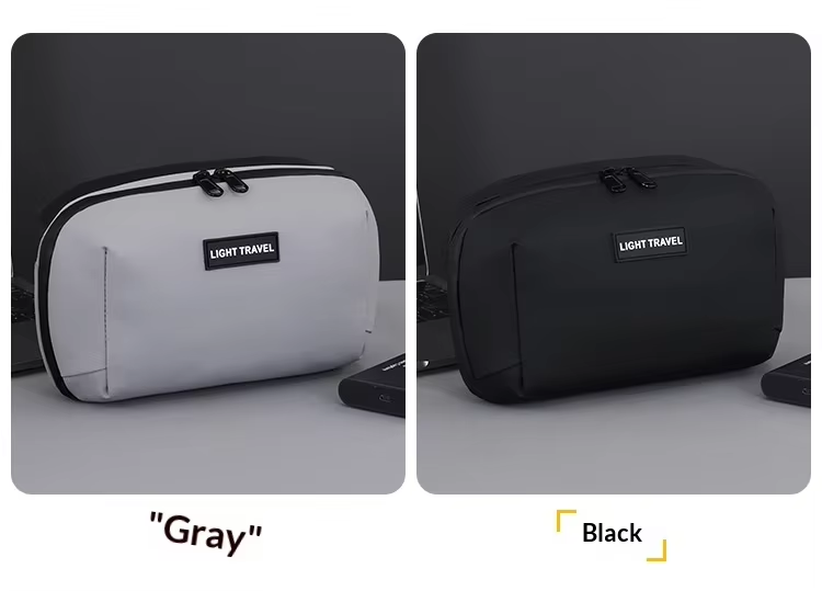 High Quality PU Leather Tech Organizer Power Bank Cable OEM ODM Waterproof Business Travel Storage Bag