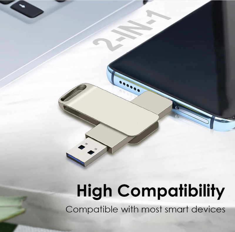 IPSTYLE  2 in 1 Flash Drive USB 3.0 High Speed Memory Stick