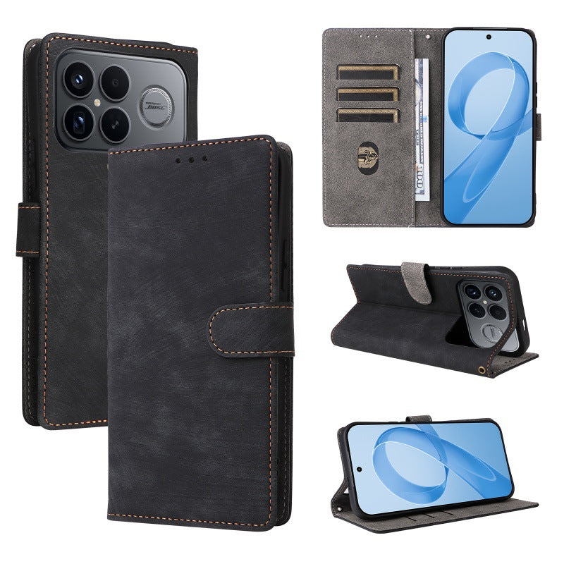 Flip Cover for Xiaomi Poco F8 Ultra PU Leather Phone Case [RFID Blocking] With Hand Strap