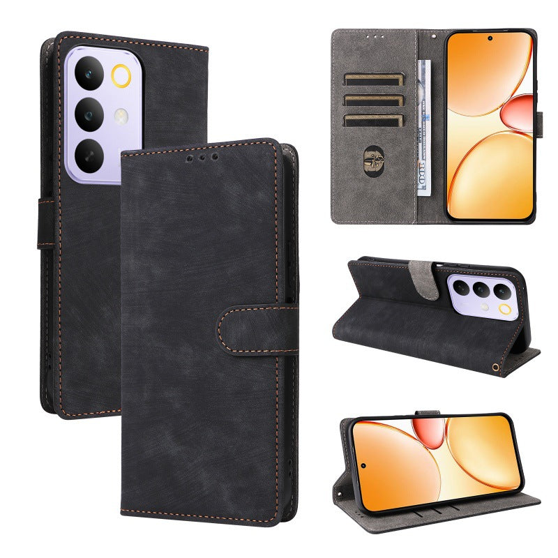 Flip Cover for Realme C85 5G PU Leather Phone Case [RFID Blocking] With Hand Strap