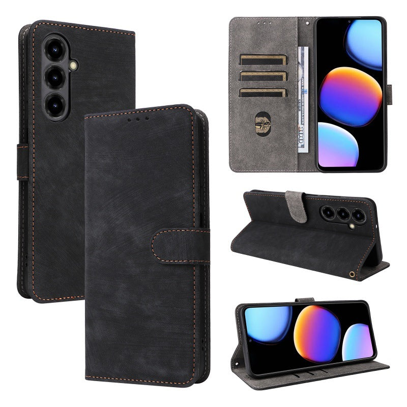 Flip Cover for ZTE Blade V80 Max PU Leather Phone Case [RFID Blocking] With Hand Strap