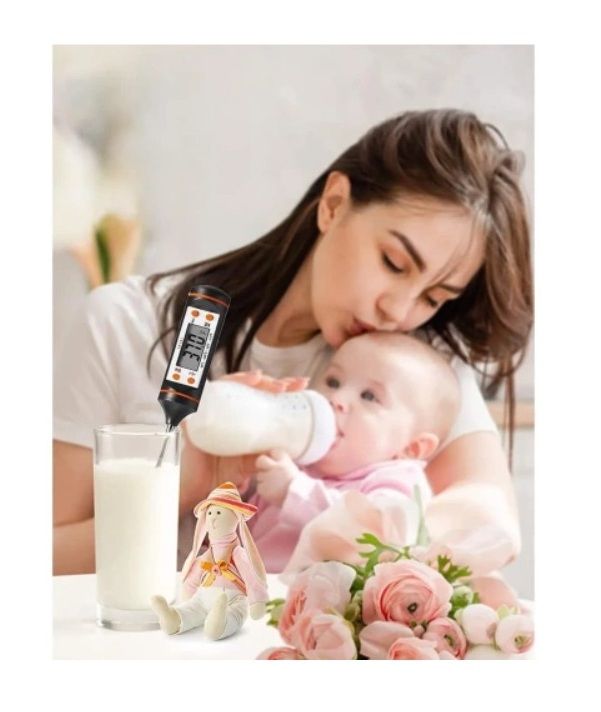 Stainless Steel Digital Cooking Thermometer with LCD Display