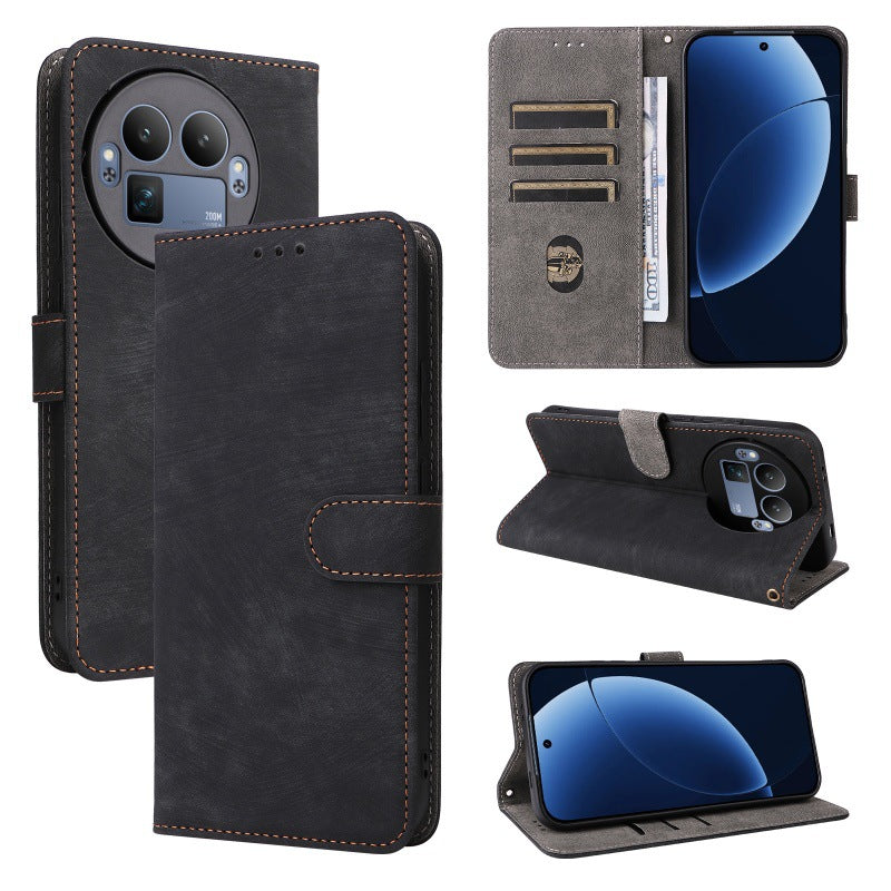 Flip Cover for Realme GT 8 Pro PU Leather Phone Case [RFID Blocking] With Hand Strap