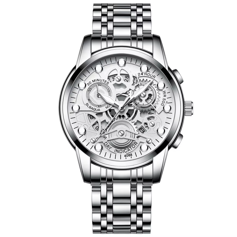 Hollow Out Trendy Quartz Wristwatch Stainless Steel Waterproof