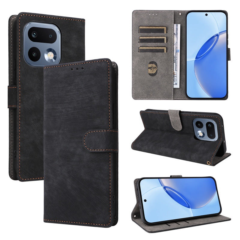 Flip Cover for Realme 16 Pro PU Leather Phone Case [RFID Blocking] With Hand Strap