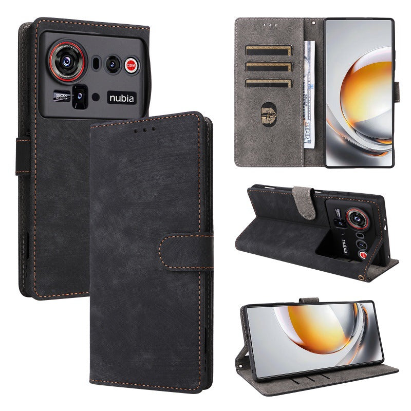 Flip Cover for ZTE nubia Z80 Ultra PU Leather Phone Case [RFID Blocking] With Hand Strap