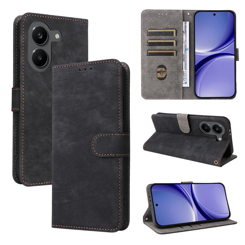 Flip Cover for Xiaomi Poco X8 Pro PU Leather Phone Case [RFID Blocking] With Hand Strap
