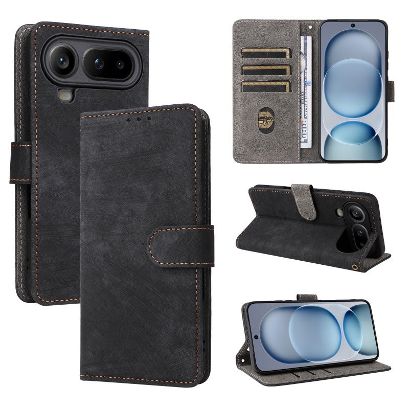 Flip Cover for Honor Magic8 Pro Air PU Leather Phone Case [RFID Blocking] With Hand Strap
