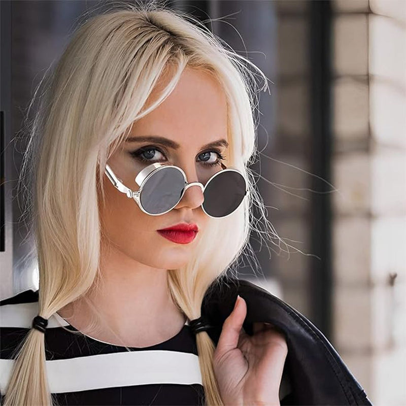 Round Metal Frame Sunglasses Men Women Retro Steampunk Glasses Sunglasses