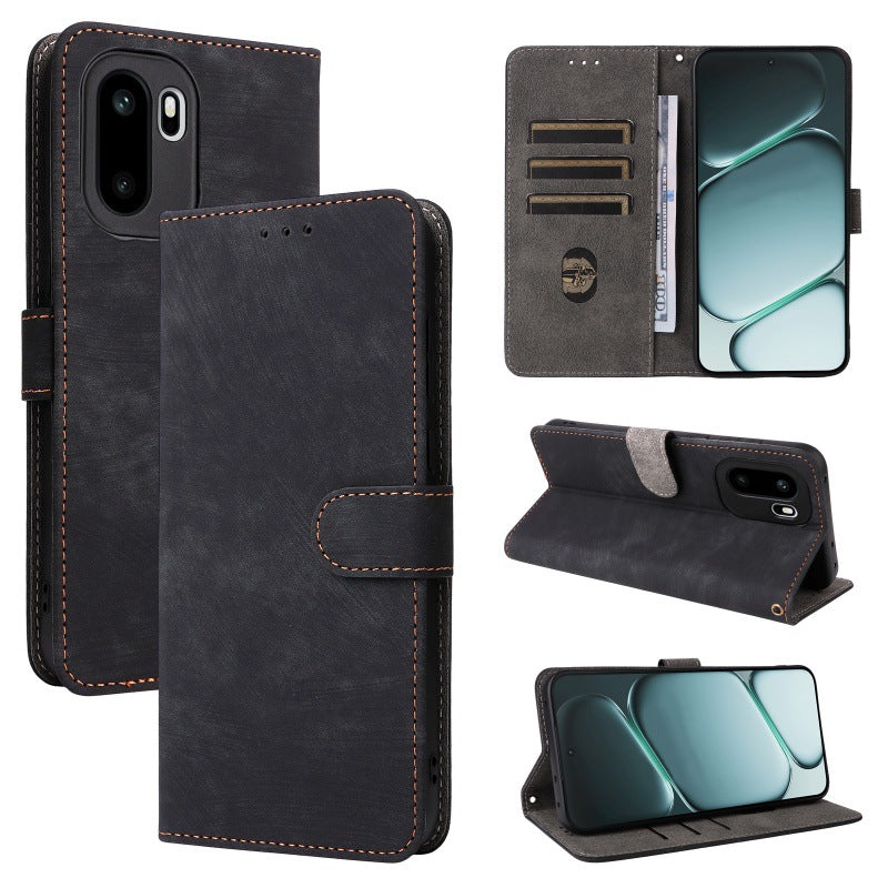 Flip Cover for OnePlus Ace 6 PU Leather Phone Case [RFID Blocking] With Hand Strap